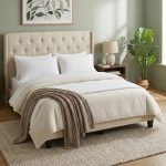 CARINA Queen Size Divan Wing Back Bed Frame-Beige - Image 2