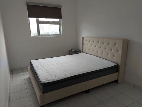 Click to view full screen CARINA Queen Size Wing Back Bed Frame-Beige photo review