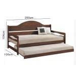 KEISHA Solid Wood Day Bed With Pull Out-Dirty Oak - Image 3
