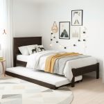 BRANDI Solid Wood Single Size Pull Out Bed Frame-Chestnut