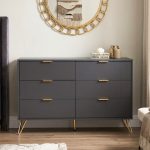 VELARIE 6 Drawers Chest Sideboard-Dark Grey