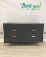 VELARIE 6 Drawers Chest Sideboard-Dark Grey - Image 10