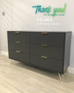 VELARIE 6 Drawers Chest Sideboard-Dark Grey - Image 11