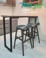 ZOUK Full Solid Wood Bar Set-Walnut - Image 4