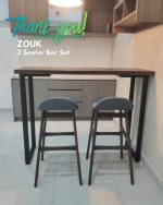 ZOUK Full Solid Wood Bar Set-Walnut - Image 6