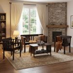 DACIA Solid Wood Sofa Set-Dark Chestnut - Image 3