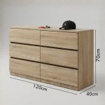 AISHA 6 Drawer Chest-Oak - Image 2