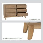 HIRANO 6 Drawers Chest Sideboard-Oak - Image 9