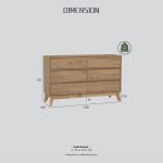HIRANO 6 Drawers Chest Sideboard-Oak - Image 11