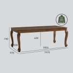LOTUM 2M Solid Wood Dining Table-Cocoa - Image 2