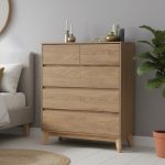 HIRANO 2 Over 3 Chest Drawer-Oak