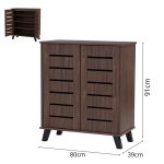 IRAN 2 Door Shoe Cabinet-Walnut - Image 10
