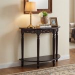 TIM Half Moon Shape Console Table-Cappuccino