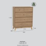 HIRANO 2 Over 3 Chest Drawer-Oak - Image 9