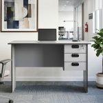 ECO 120CM 3 Drawers Writing Desk With Key Lock-Grey