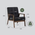 HIACE 1 Seater PU Sofa-Black - Image 8