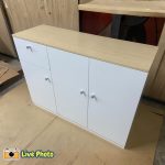 MARTINA 3 Door 1 Drawer Melamine Top Kitchen Cabinet-Beech - Image 7