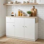 MARTINA 3 Door 1 Drawer Melamine Top Kitchen Cabinet-Beech - Image 5