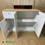 MARTINA 3 Door 1 Drawer Melamine Top Kitchen Cabinet-Beech - Image 6