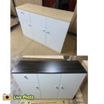 MARTINA 3 Door 1 Drawer Melamine Top Kitchen Cabinet-Beech - Image 8