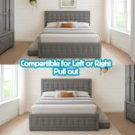 STARIA King Size Pull Out Bed Frame-Grey - Image 3