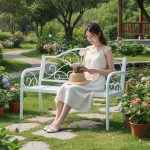 ELISE 120CM Metal Bench Chair-White