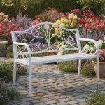 ELISE 120CM Metal Bench Chair-White - Image 3
