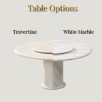 DARCIE Artificial Travertine 8 Seater Round Dining Set - Image 5