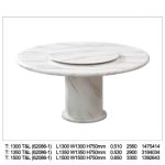 DARCIE Artificial Travertine 8 Seater Round Dining Set - Image 4
