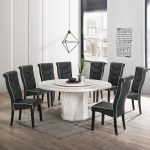 DARCIE Artificial Marble Round 8 Seater Dining Set