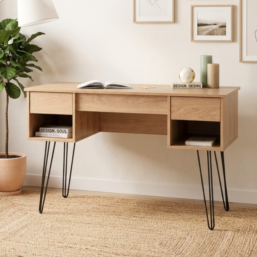 _124055 SIMON SIMON 120CM Working Desk-Oak - Image 1