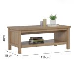 RHODES Coffee Table-Oak - Image 8