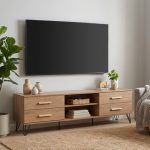 SIMON 6 Feet TV Cabinet-Oak - Image 2