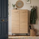 SIMON 2 Door Shoe Cabinet-Oak