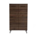 SIMON 2 Door Shoe Cabinet-Walnut - Image 2
