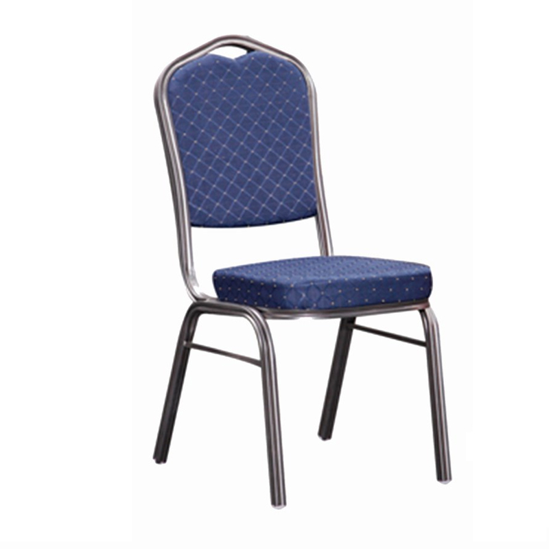 Classy Metal Gold Frame Stackable Banquet Chair-BLUE 
