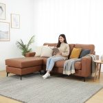 MIRZA L Shaped 3 Seater Sofa-Brown - Image 2