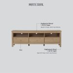 RHODES 180cm 3 Drawers TV Cabinet-Oak - Image 9