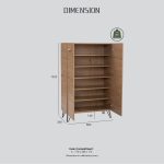 SIMON 2 Door Shoe Cabinet-Oak - Image 9