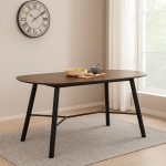 HAROLD 160x95CM Oval Shaped Dining Table-Cocoa