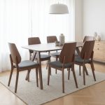 LOFTI 6 Seater Solid Bent Wood Dining Set-Cocoa