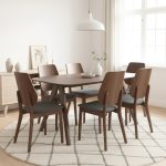 LOFTI 6 Seater Solid Bent Wood Dining Set-Cocoa - Image 2