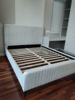 MAISY Queen Size Bed Frame-Beige - Image 3