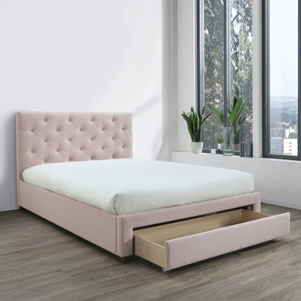 MALMO Queen Size Drawer Storage Bed Frame-Pink