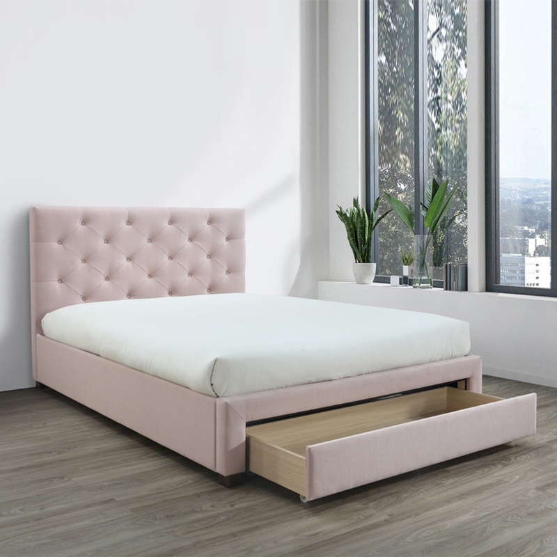 High queen bed frame on sale with storage