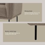 MIZA 3 Seater Linsey Fabric Sofa-Mocha - Image 8