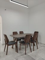 LOFTI 6 Seater Solid Bent Wood Dining Set-Cocoa - Image 11