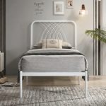 VENICE Metal Single Size Bed Frame-White
