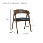 CARTER Wooden Arm Dining Chair-Chestnut - Image 5