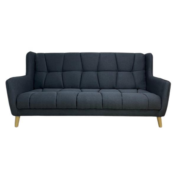 BUNNY 3 Seater Fabric Sofa-Dark Grey